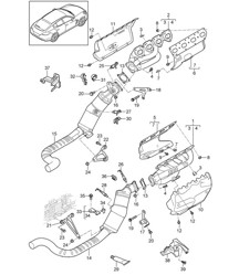 Exhaust system / Exhaust manifolds / Catalytic converter / Lambda probe (Model: 4820,4840, CXPA,CXRA, CXR) Panamera 970 (G1) 4.8L 2010-16