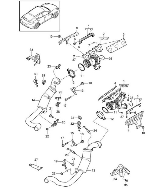 Diagram 202-020 Porsche 944 (1982-1991) 