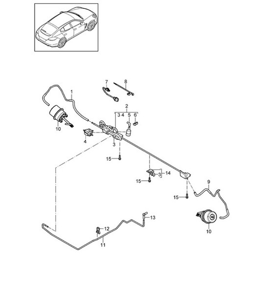 Diagram 202-065 Porsche Boxster 718 2.0L PDK (300 Bhp) 2017>> Fuel System, Exhaust System