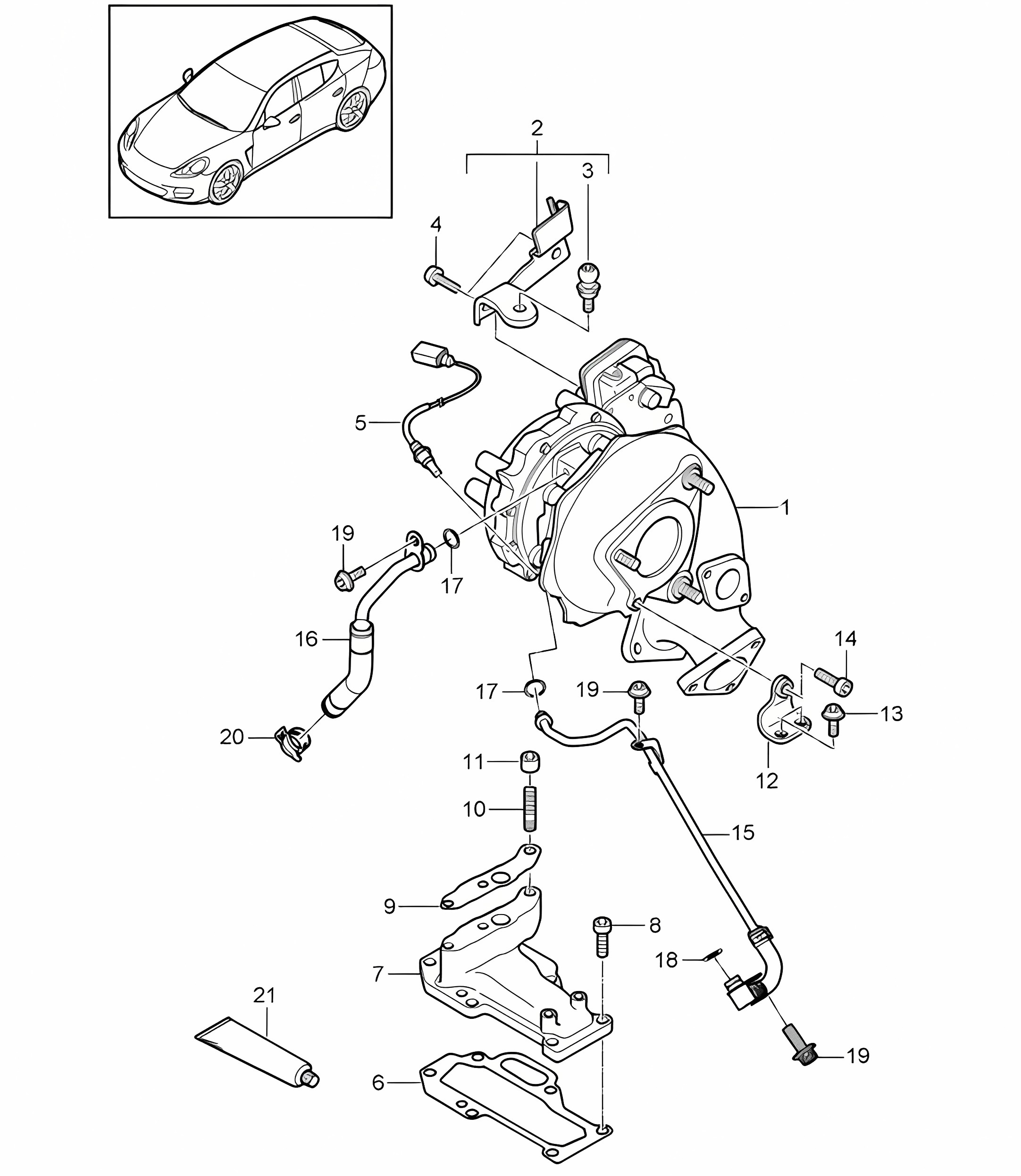Exhaust gas turbocharger (Model: CRCC,CRCB, CWJA) Panamera 970 (G1)  3.0L DIESEL 2012-16