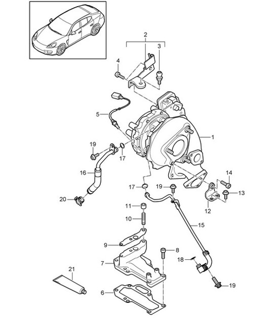 Diagram 202-097 Porsche Panamera 970 MK1 (2009-2013) Fuel System, Exhaust System