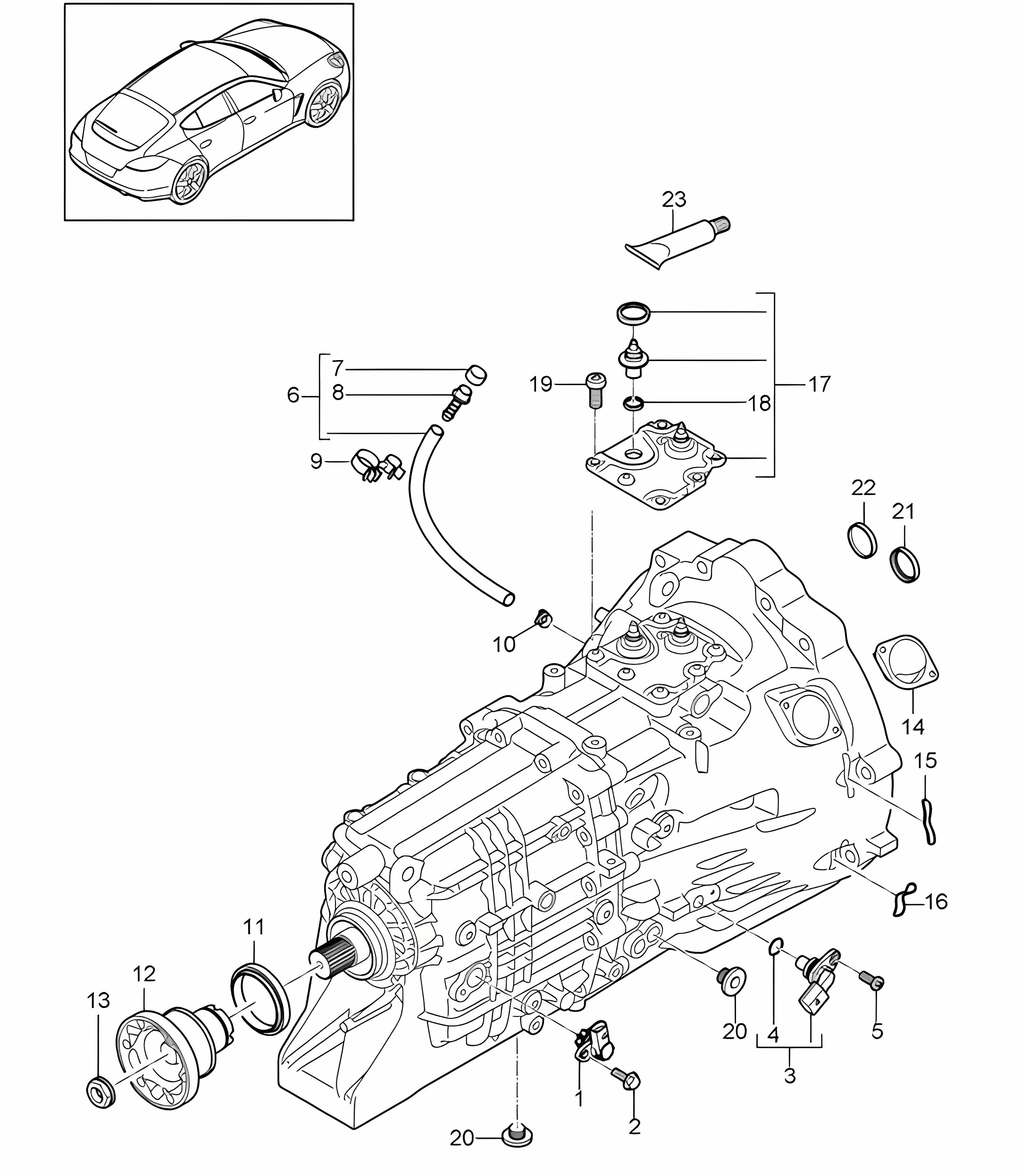 Replacement transmission / Manual gearbox / Individual parts (Model: G7000) Panamera 970 (G1) 2011-13