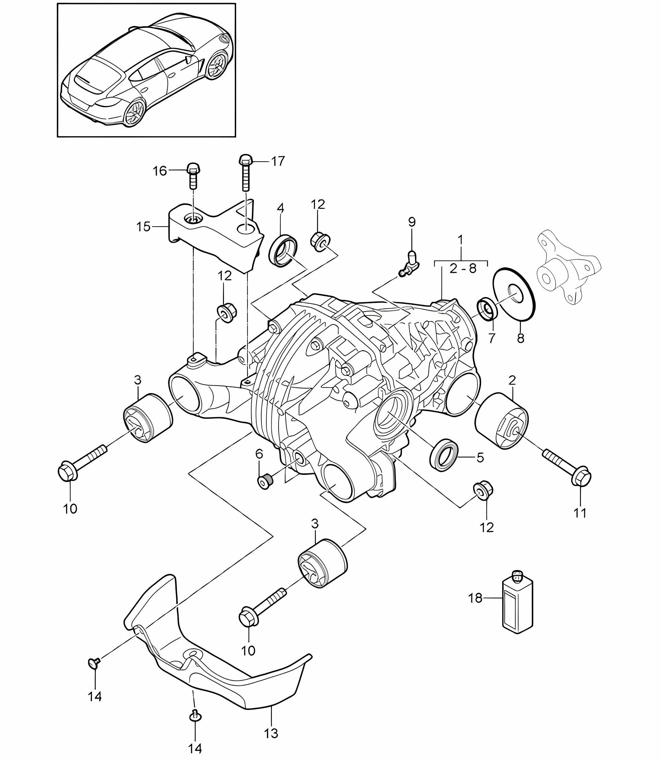 Rear axle differential (PR:219) Panamera  970 (G1) 2010-16