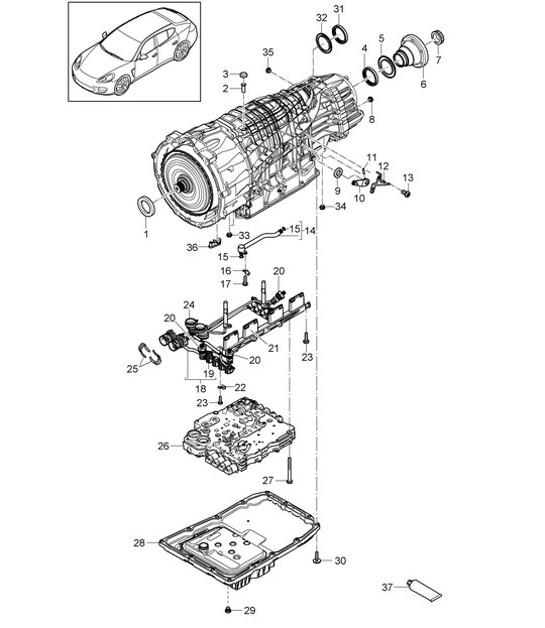 Diagram 320-010 Porsche Macan (95B) MK1 (2014-2018) Transmission