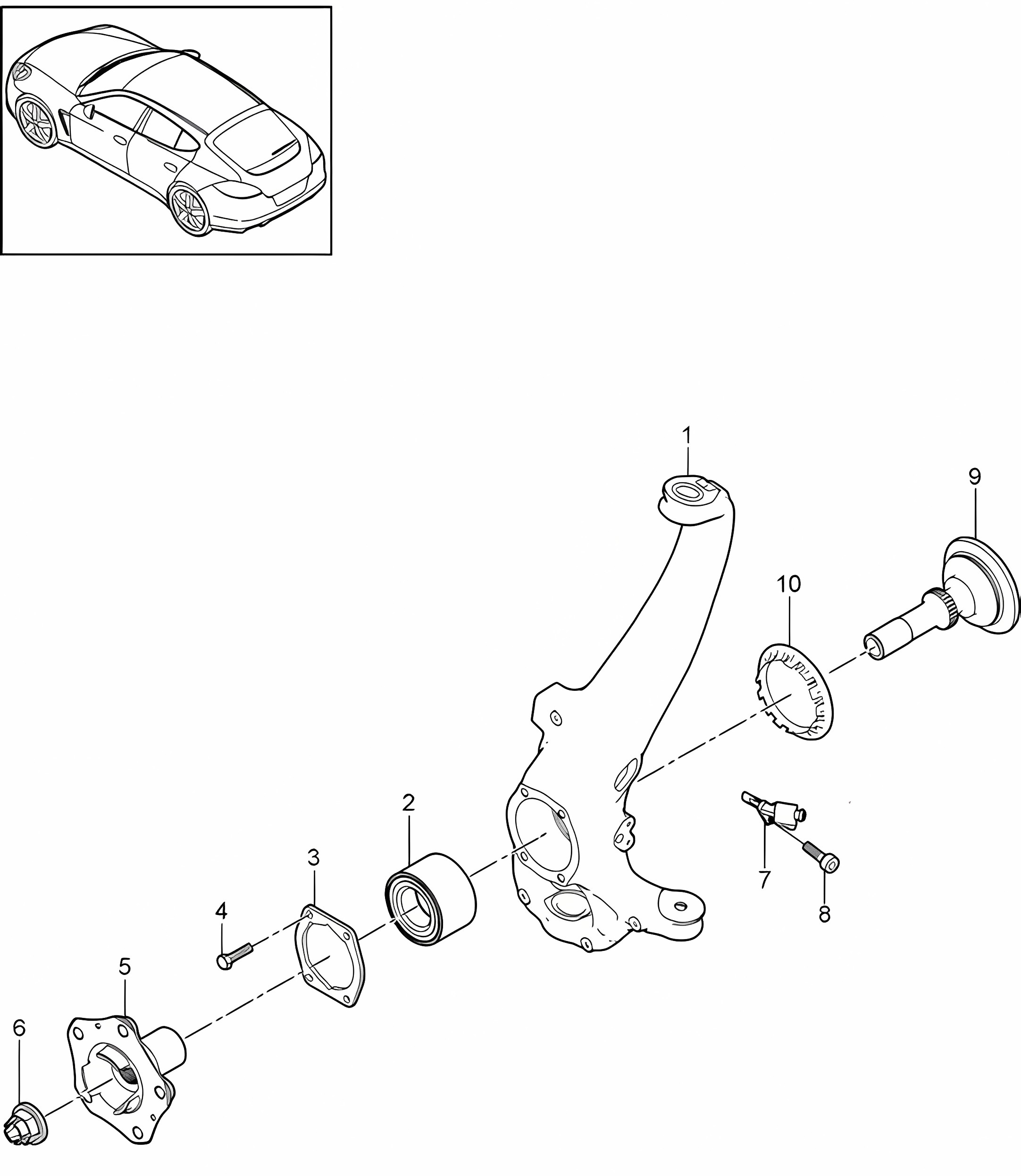 Wheel carrier / Wheel hub Panamera 970 (G1) 2010-16