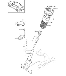 Vering / veerpoot luchtvering (PR:350,351, 354,355, luchtvering) Panamera 970 (G1) 2010-16