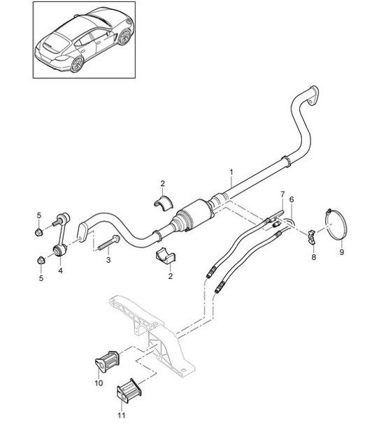Diagram 402-017 Porsche Panamera 970 MK2 (2014-2016) Vooras, besturing 