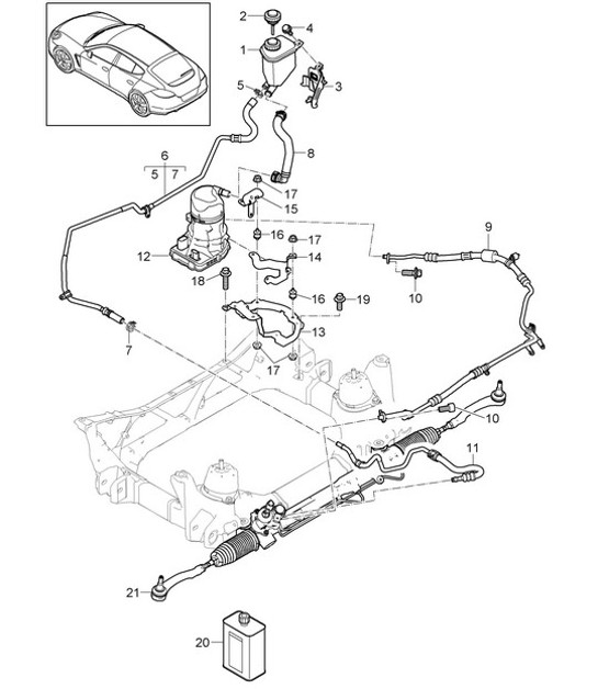 Diagram 403-017 Porsche 911 & 912 (1965-1989) Eje delantero, dirección 