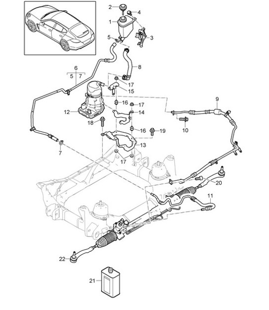 Diagram 403-018 Porsche 964 (911) C2 1989-93 Vorderachse, Lenkung 