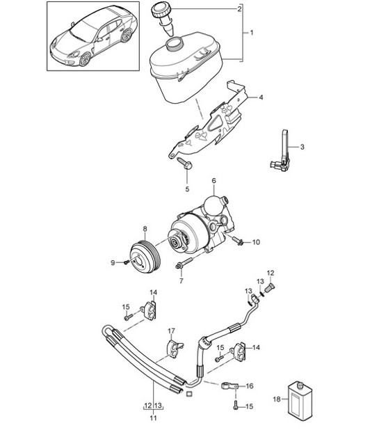 Diagram 403-047 Porsche Macan (95B) MK1 (2014-2018) Front Axle, Steering 