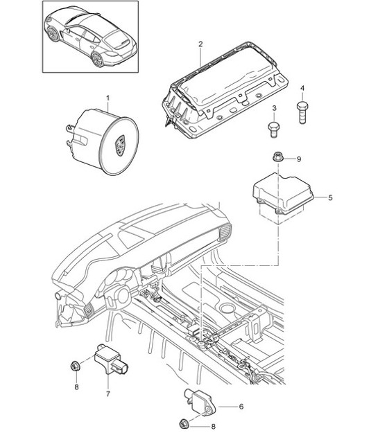 Diagram 403-060 Porsche Macan (95B) MK1 (2014-2018) Front Axle, Steering 