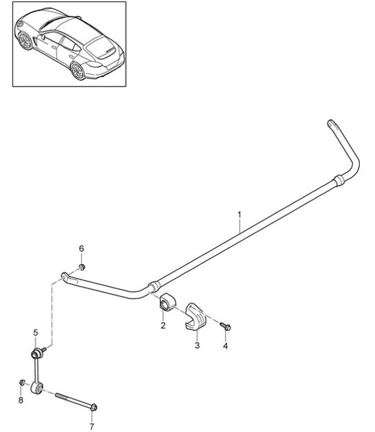 Diagram 501-020 Porsche Panamera 970 MK1 (2009-2013) Achteras