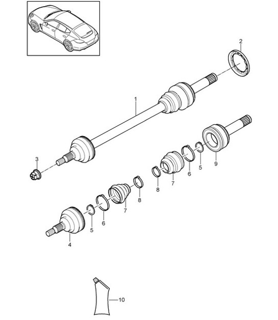 Diagram 501-040 Porsche Macan (95B) MK1 (2014-2018) Hinterachse