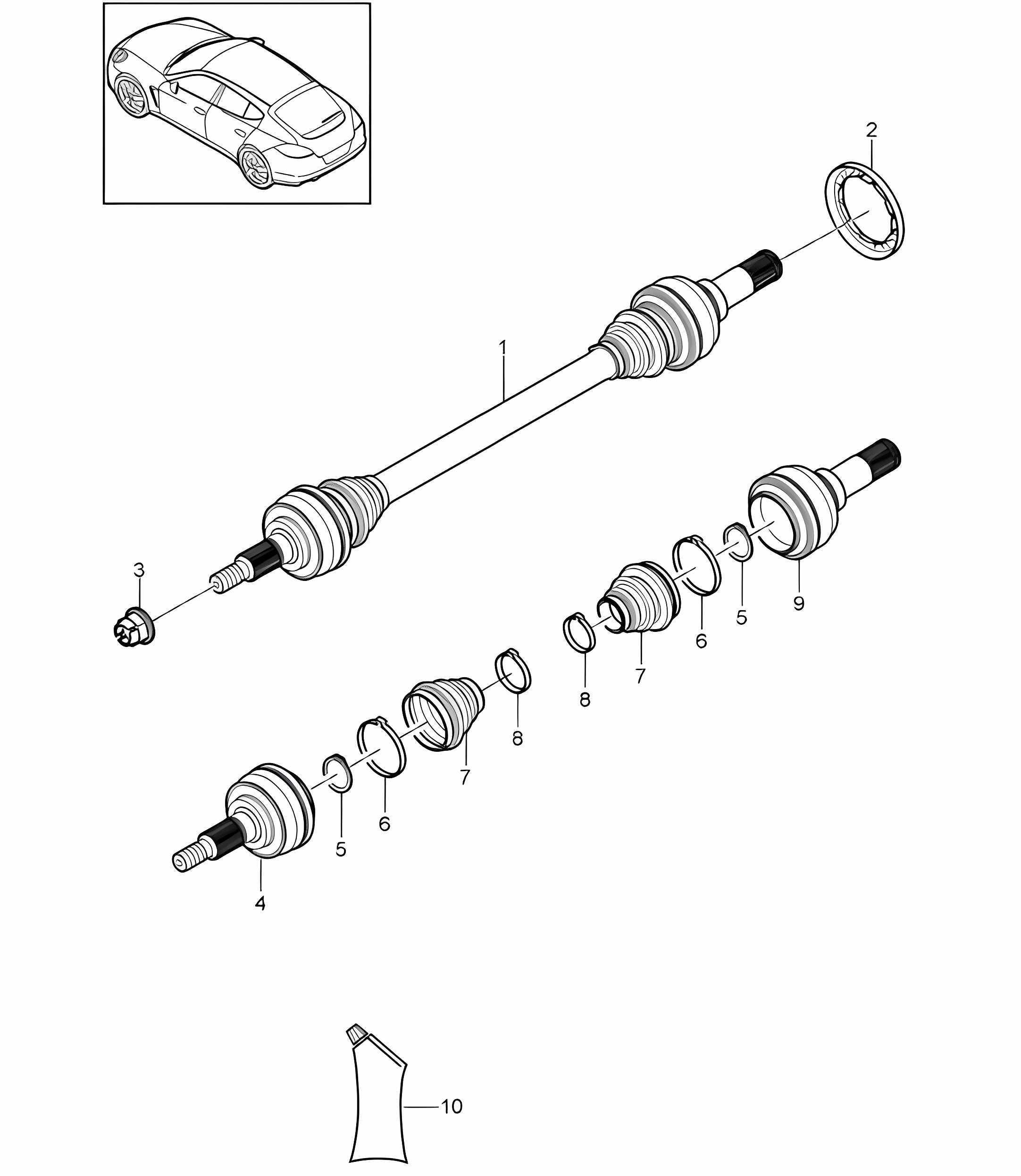 Drive shaft (PR:220,221) Panamera 970 (G1) >>2013