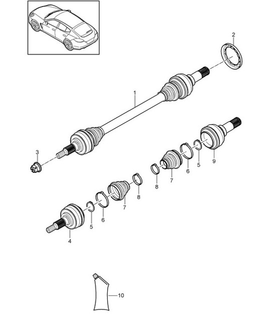Diagram 501-045 Porsche 911 1987-1989 3.2L G50 Rear Axle