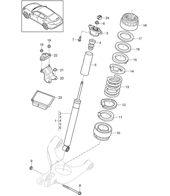 Diagram 502-000 Porsche 996 (911) (1997-2005) Achteras