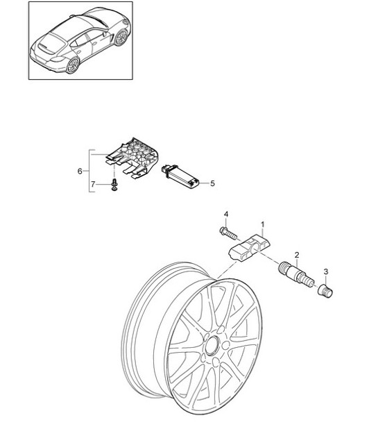 Diagram 601-012 Porsche Boxster 718 (982) 2017>> Wheels, Brakes