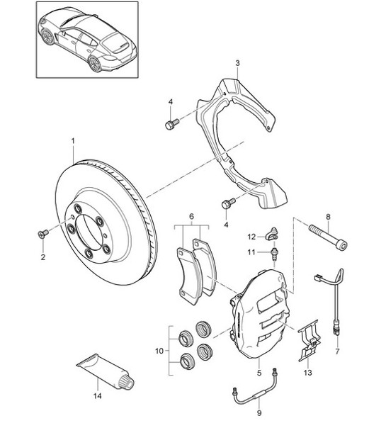 Diagram 603-012 Porsche Macan (95B) MK1 (2014-2018) Wheels, Brakes