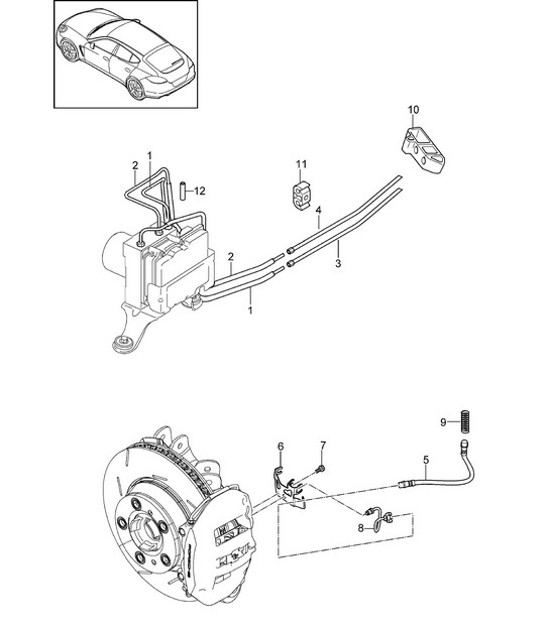 Diagram 604-015 Porsche 911 1987-1989 3.2L G50 Wheels, Brakes