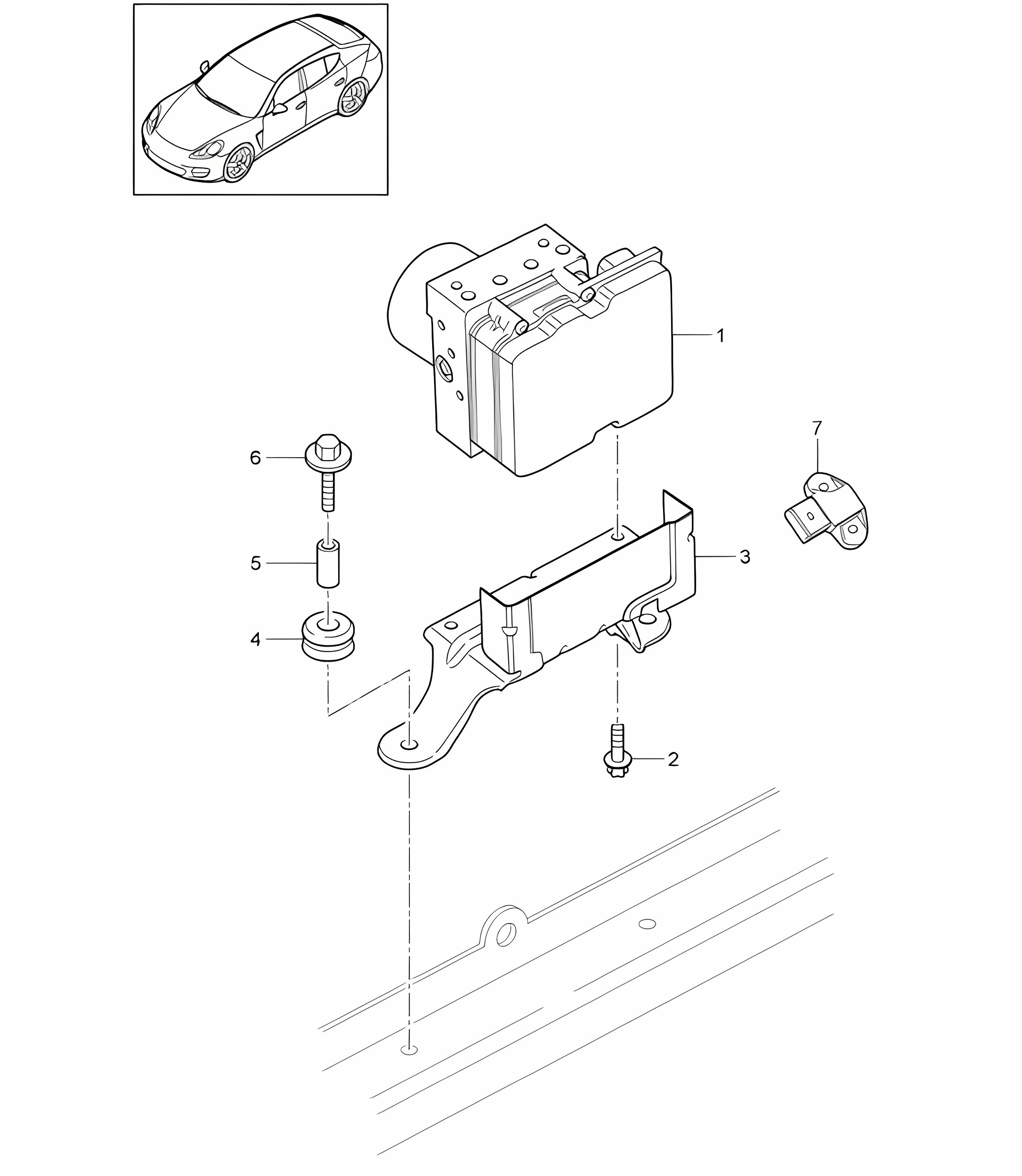 Hydraulic unit/  anti-locking brake syst. -abs- / Control Panamera 970 (G1) 2010-16