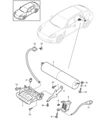Suspension adaptative / Compresseur / Accumulateur de pression / Capteur d'accélérateur (PR:350,351, 354,355) Panamera  