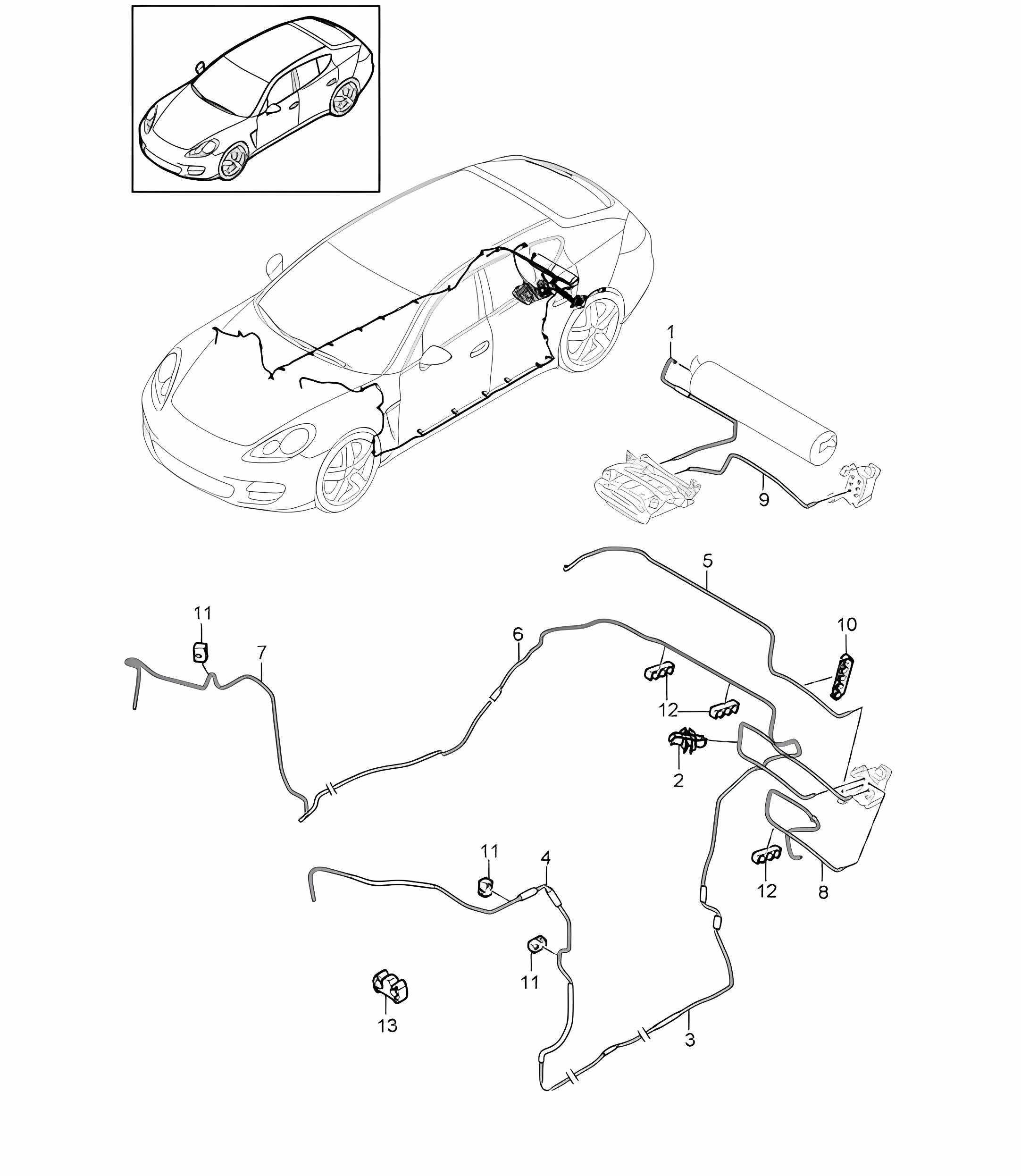 Adaptive suspension / Lines (PR:350,351, 354,355) Panamera 970 (G1) 2010-16