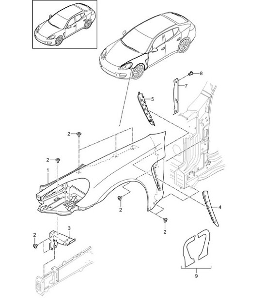 Diagram 801-040 Porsche Cayman 2.7L 981 2013-16 Body