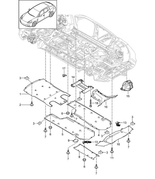 Diagram 801-070 Porsche Cayman 718 2.0L Manual (300 Bhp) Carrosserie