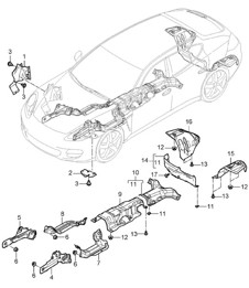 Linings / Heat protection /  Underbody Panamera 970 (G1) 2010-16