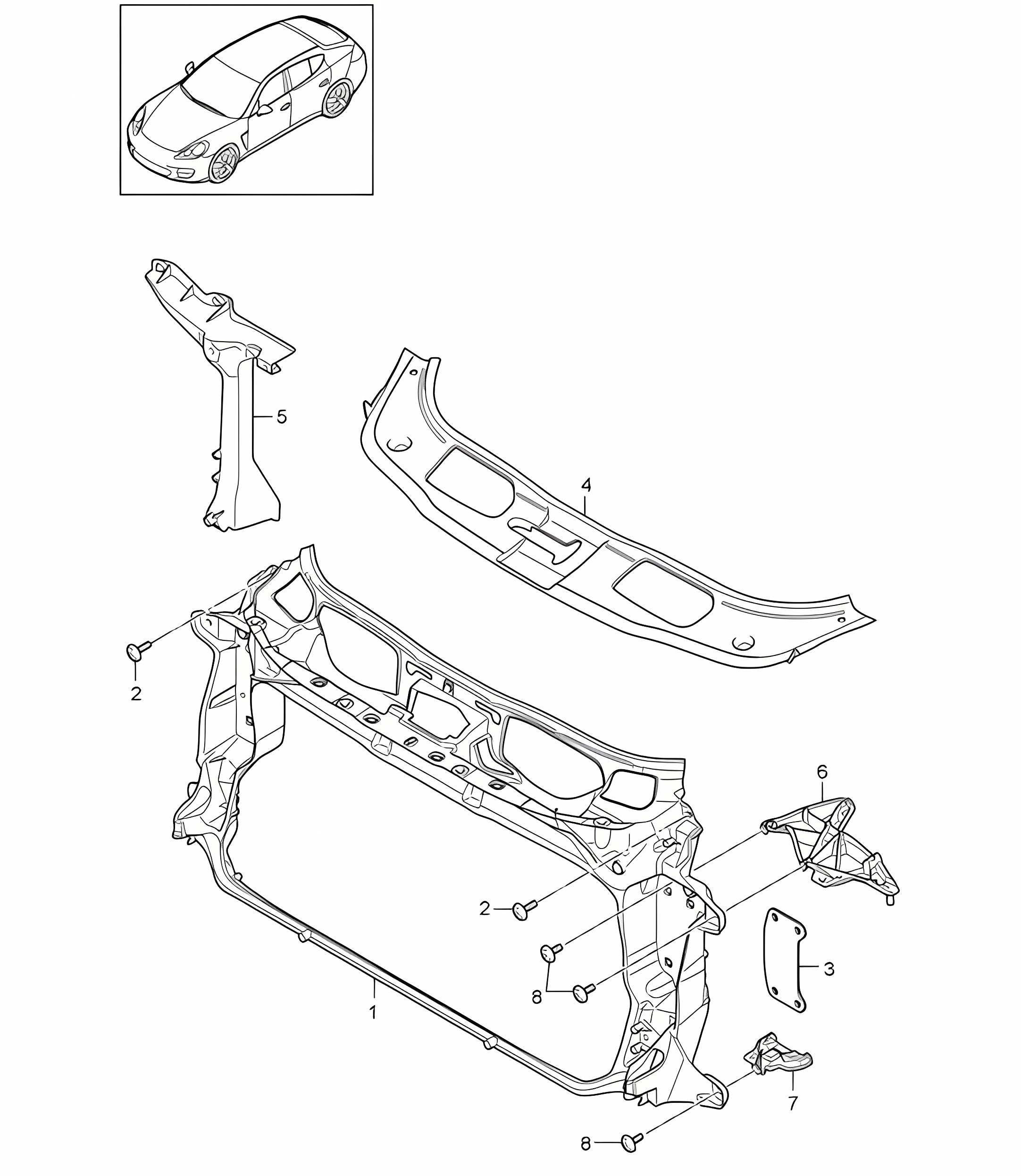 Carrier / Radiator / 2nd GENERATION (PR:0E1,0E2) Panamera 970 (G1) 2014>>