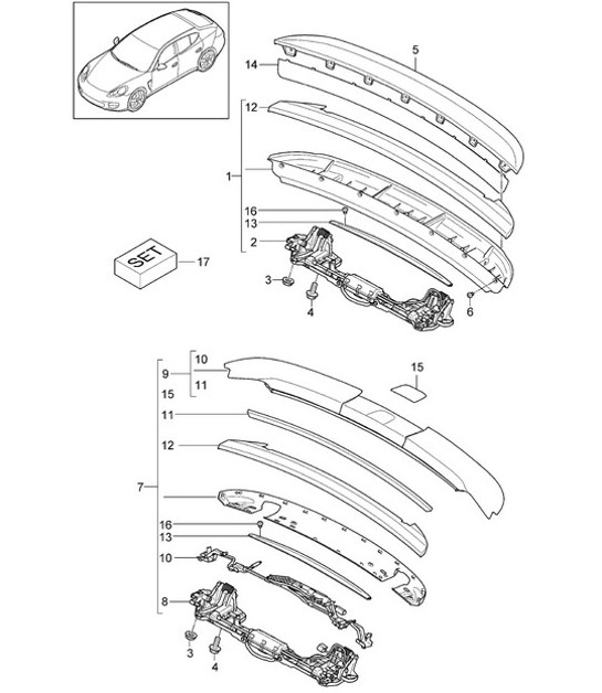 Diagram 803-007 Porsche Panamera 970 MK1 (2009-2013) Body