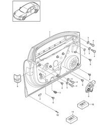 Window regulator / Assembly carrier - FRONT - Panamera 970 (G1) 2010-16