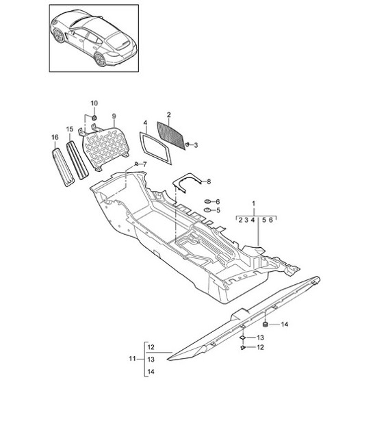 Diagram 807-000 Porsche Cayman 2.7L 981 2013-16 Body