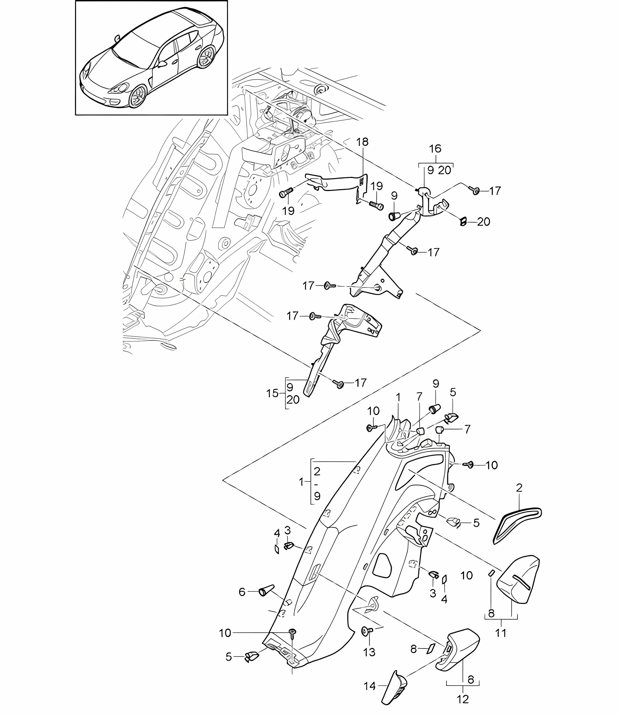 Trim / Wheel housing Panamera 970 (G1) 2010-16