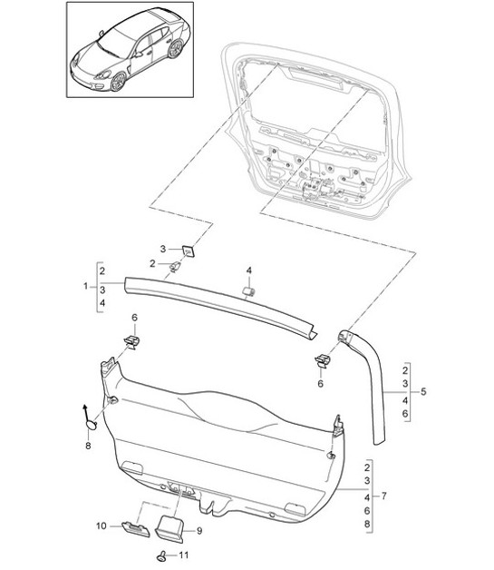 Diagram 807-050 Porsche Panamera 970 MK1 (2009-2013) Body