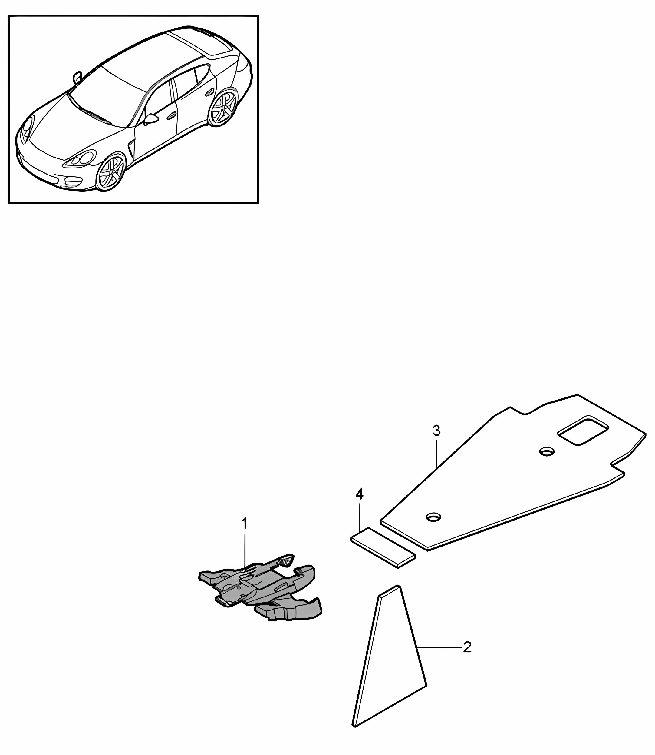 Sound absorber / Passenger compartment - REAR - Panamera 970 (G1) 2010-16