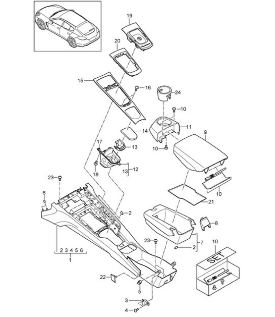 Diagram 809-025 Porsche Boxster 981 S / GTS 3.4L 2012-16 Body