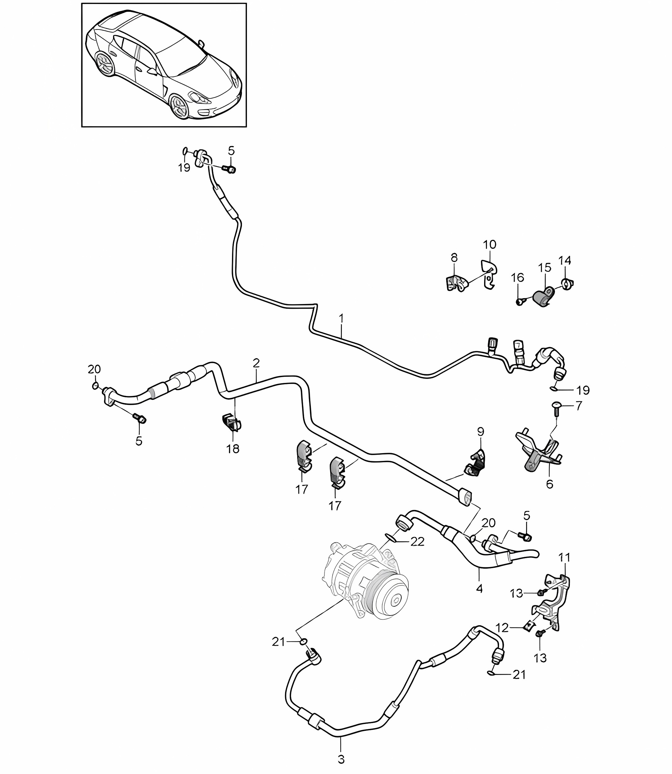 Refrigerant circuit / Diesel  Panamera 970 (G1) 3.0L Diesel 2012-16