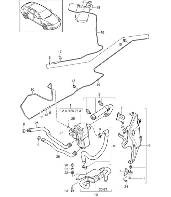 Diagram 813-080 Porsche 997 MKII Carrera C2 3.6L 2009-12 Carrozzeria