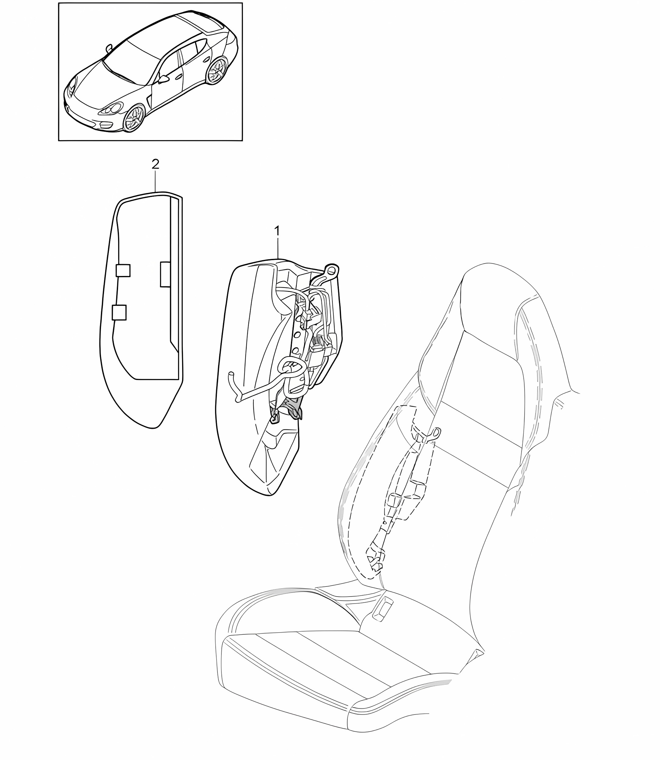 Side part / Padded upholstery - REAR - Panamera 970 (G1) 2010-16