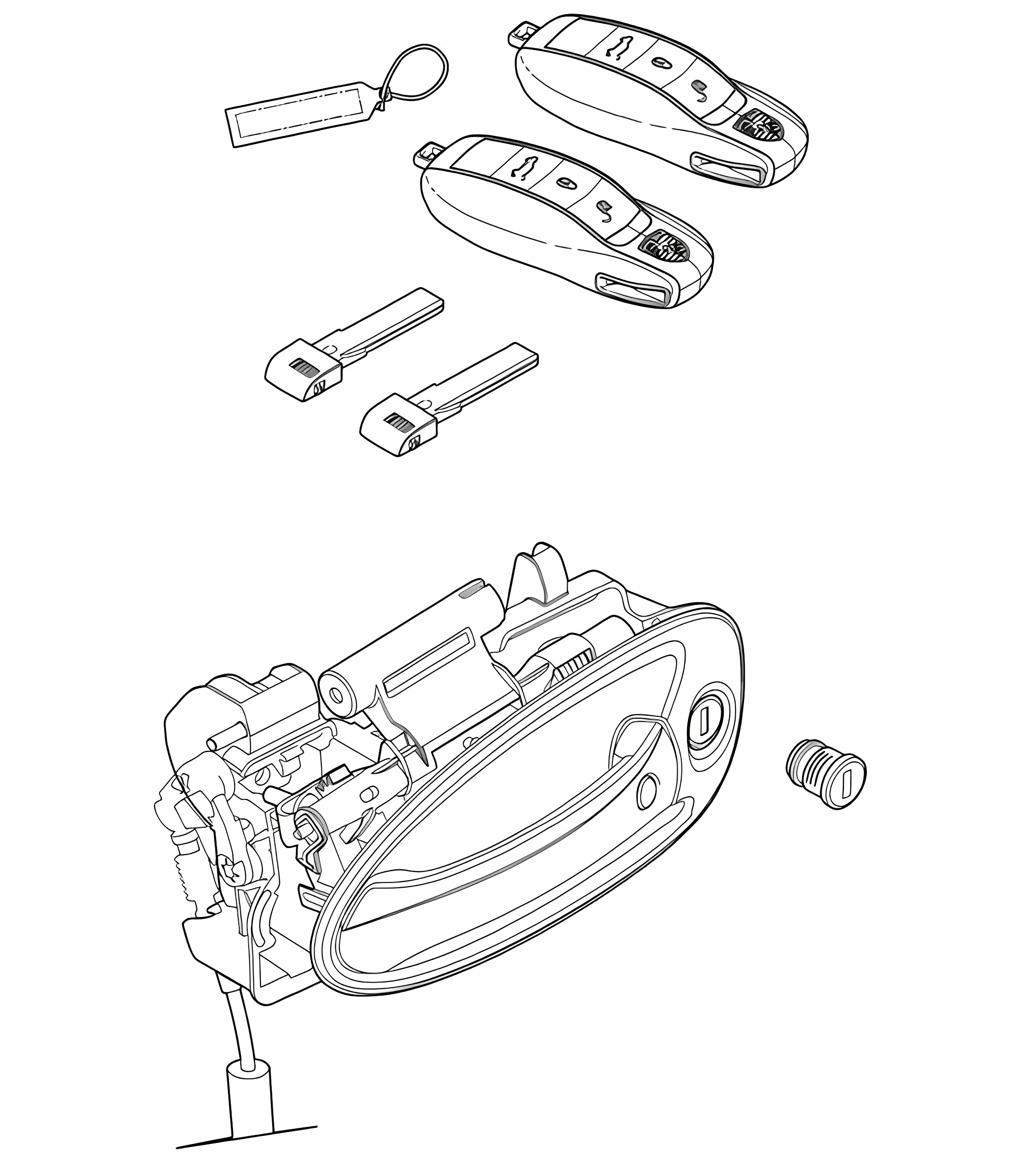 Set of locks  Panamera 970 (G1) 2010-16