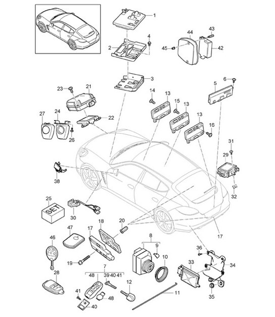 Diagram 901-004 Porsche 996 (911) (1997-2005) Electrical equipment