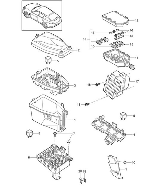Diagram 902-000 Porsche 911 & 912 (1965-1989) Electrical equipment