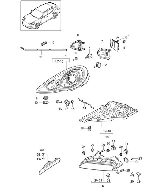 Diagram 905-002 Porsche Macan (95B) MK1 (2014-2018) Electrical equipment