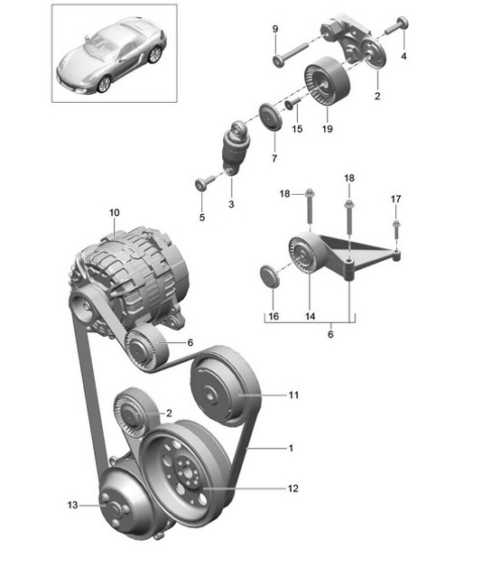 Diagram 101-010 Porsche 996 (911) (1997-2005) Engine