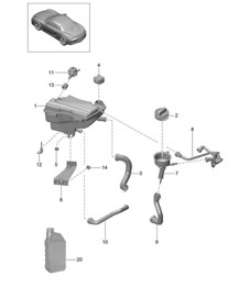 Water cooling / Water reservoir / Oil inlet 981 Boxster / Boxster S 2012-16