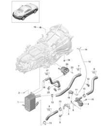Manual gearbox /  Heat exchanger / Oil pipe / Water pipe (Model: G8100,G8120) 981 Boxster / Boxster S 2012-16