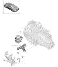 Transmission suspension / Threaded joint / Engine 981 Boxster / Boxster S 2012-16