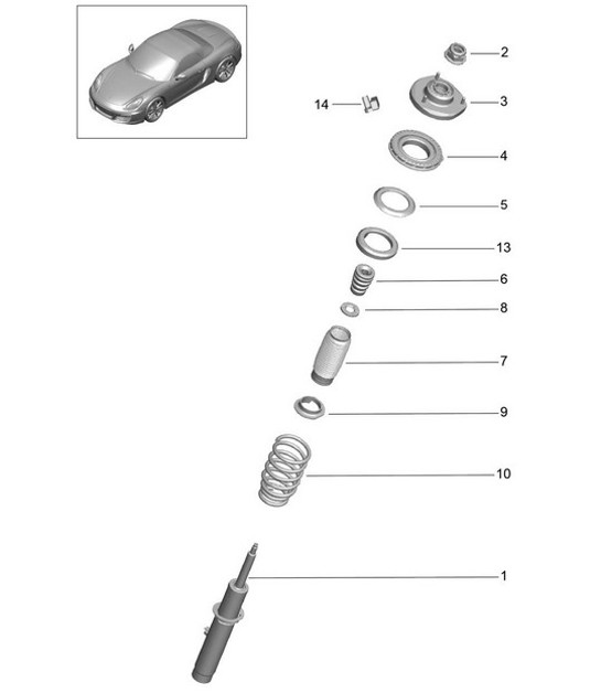 Diagram 402-000 Porsche 356B 1959-63 Vorderachse, Lenkung 