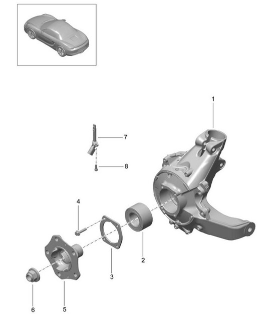 Diagram 501-000 Porsche Cayenne 9PA (955) 2003-2006 Eje posterior